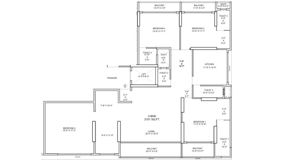 Nirvaana-Greens-Floor-Plan-4 BHK-1811 Sqft